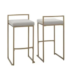 Bar Stools & Counter Height Stools-Kirkland's Home Marley And Gold Bar Stools, Set Of 2 Gray