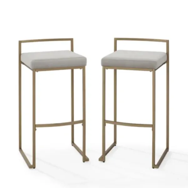 Bar Stools & Counter Height Stools-Kirkland's Home Marley And Gold Bar Stools, Set Of 2 Gray