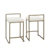 Bar Stools & Counter Height Stools-Kirkland's Home Marley Cream And Gold Counter Stools, Set Of 2 White