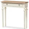 Console Tables-Kirkland's Home Marquetterie Whitewashed Oak Top Console Table
