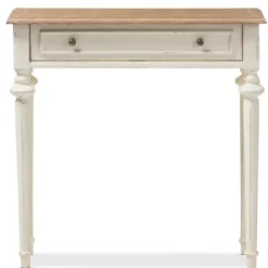 Console Tables-Kirkland's Home Marquetterie Whitewashed Oak Top Console Table