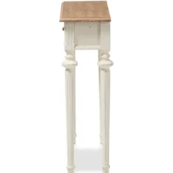 Console Tables-Kirkland's Home Marquetterie Whitewashed Oak Top Console Table