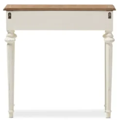 Console Tables-Kirkland's Home Marquetterie Whitewashed Oak Top Console Table