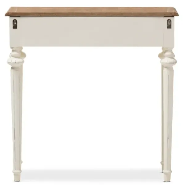 Console Tables-Kirkland's Home Marquetterie Whitewashed Oak Top Console Table