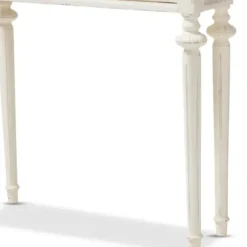 Console Tables-Kirkland's Home Marquetterie Whitewashed Oak Top Console Table