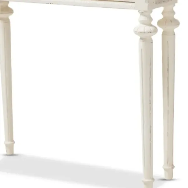 Console Tables-Kirkland's Home Marquetterie Whitewashed Oak Top Console Table