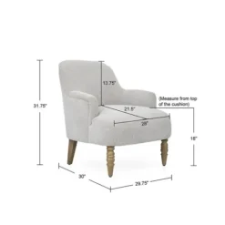 Accent Chairs-Kirkland's Home Martha Stewart Extended Seat Accent Chair Gray