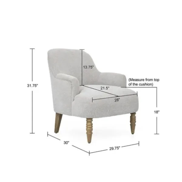 Accent Chairs-Kirkland's Home Martha Stewart Extended Seat Accent Chair Gray