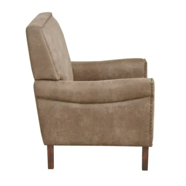 Accent Chairs-Kirkland's Home Martha Stewart Faux Leather Accent Chair Brown