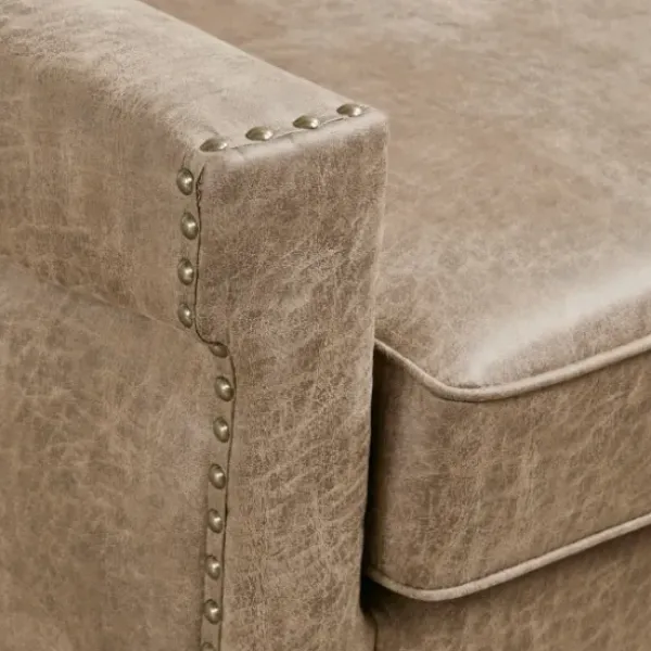 Accent Chairs-Kirkland's Home Martha Stewart Faux Leather Accent Chair Brown
