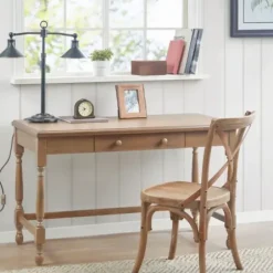 Office Furniture-Kirkland's Home Martha Stewart Natural Wood Turned Legs Desk