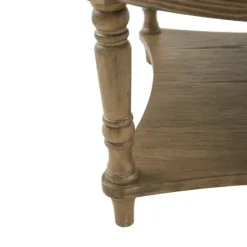 Benches & Ottomans-Kirkland's Home Martha Stewart Round Cream Ottoman With Shelf Ivory