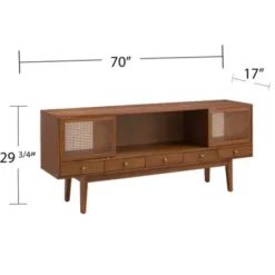 Tv Stands & Media Consoles-Kirkland's Home Martina Midcentury Woven Cane Media Cabinet Brown