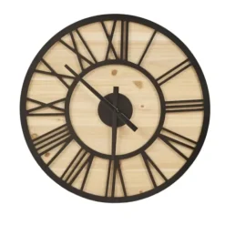 Clocks-Kirkland's Home Mason Metal And Wood Wall Clock