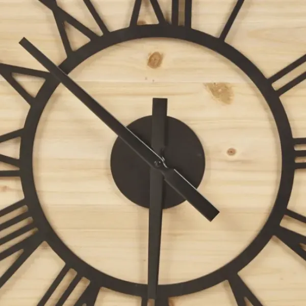 Clocks-Kirkland's Home Mason Metal And Wood Wall Clock