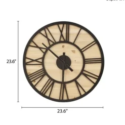 Clocks-Kirkland's Home Mason Metal And Wood Wall Clock