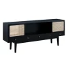 Tv Stands & Media Consoles-Kirkland's Home Matilda Midcentury Woven Cane Media Cabinet Black