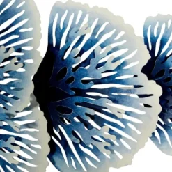 Wall Plaques-Kirkland's Home Matte And White Flowers Metal Wall Plaque Blue