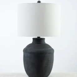Table Lamps-Kirkland's Home Matte Black Cairo Table Lamp White