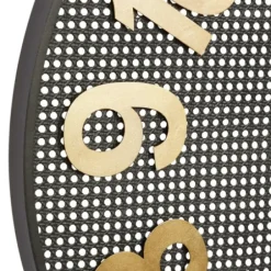 Clocks-Kirkland's Home Matte Black Iron Wall Clock, 32 In.