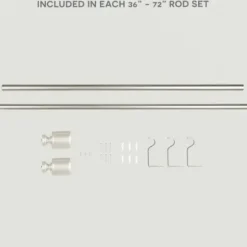 Curtain Rods & Hardware-Kirkland's Home Matte Black Modern Twist Curtain Rod, 72 In.