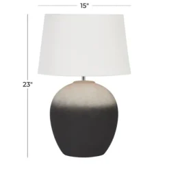 Table Lamps-Kirkland's Home Matte Black Ombre Textured Table Lamp, 23 In. White