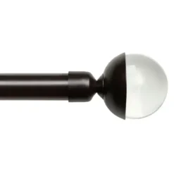 Curtain Rods & Hardware-Kirkland's Home Matte Black Rhys Cylinder Curtain Rod, 72 In.