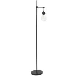 Floor Lamps-Kirkland's Home Matte Black Stephen Floor Lamp Clear