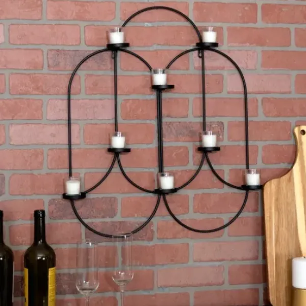 Sconces-Kirkland's Home Matte Black Tealight Wall Sconce