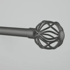 Curtain Rods & Hardware-Kirkland's Home Matte Bronze Modern Twist Curtain Rod, 72 In.