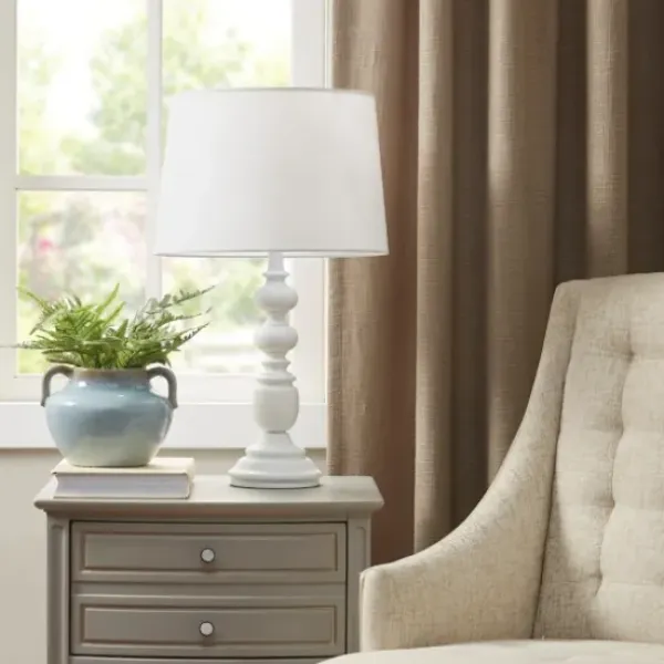 Table Lamps-Kirkland's Home Matte Candlestick Martha Stewart Table Lamp White