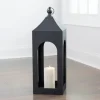 Lanterns-Kirkland's Home Matte Hampshire Metal Lantern, 30 In. Black