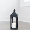 Lanterns-Kirkland's Home Matte Hampshire Metal Lantern, 17 In. Black