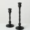 Candle Holders-Kirkland's Home Matte Iron Taper Candle Holders, Set Of 2 Black