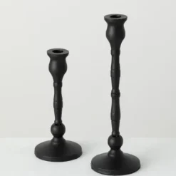 Candle Holders-Kirkland's Home Matte Iron Taper Candle Holders, Set Of 2 Black
