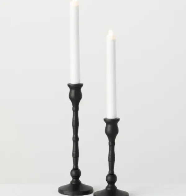 Candle Holders-Kirkland's Home Matte Iron Taper Candle Holders, Set Of 2 Black