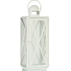 Lanterns-Kirkland's Home Matte Lattice Lanterns, Set Of 2 White