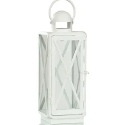 Lanterns-Kirkland's Home Matte Lattice Lanterns, Set Of 2 White