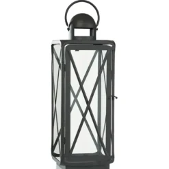 Lanterns-Kirkland's Home Matte Lattice Lanterns, Set Of 2 Black