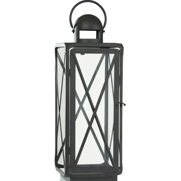 Lanterns-Kirkland's Home Matte Lattice Lanterns, Set Of 2 Black