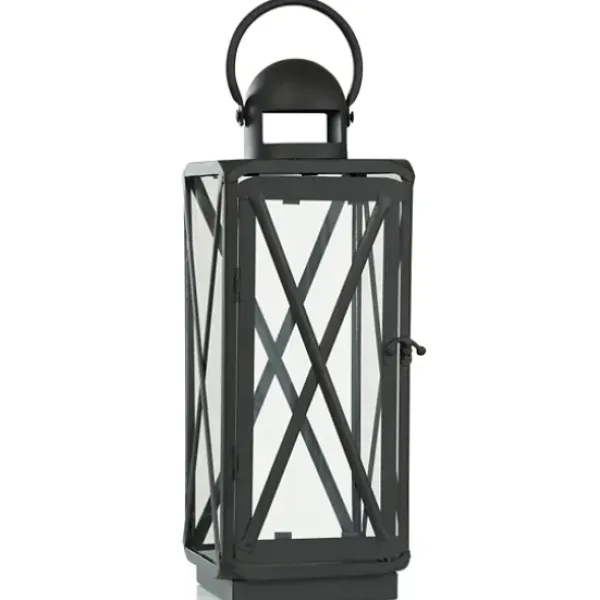 Lanterns-Kirkland's Home Matte Lattice Lanterns, Set Of 2 Black