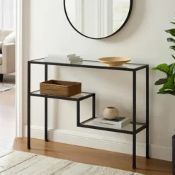 Console Tables-Kirkland's Home Matte Multi Level Console Table Black