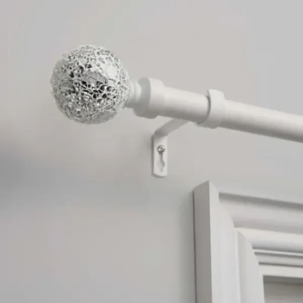 Curtain Rods & Hardware-Kirkland's Home Matte Nickel Rhys Cylinder Curtain Rod, 72 In.
