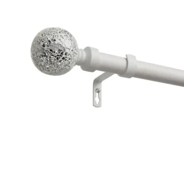 Curtain Rods & Hardware-Kirkland's Home Matte Nickel Rhys Cylinder Curtain Rod, 72 In.