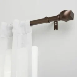 Curtain Rods & Hardware-Kirkland's Home Matte Nickel Stacked Cylinder Curtain Rod, 72 In.