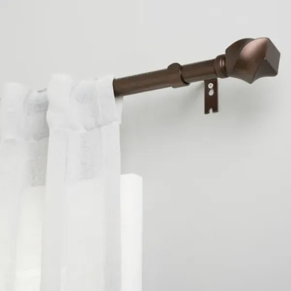 Curtain Rods & Hardware-Kirkland's Home Matte Nickel Stacked Cylinder Curtain Rod, 72 In.