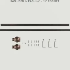 Curtain Rods & Hardware-Kirkland's Home Matte Nickel Stacked Cylinder Curtain Rod, 72 In.