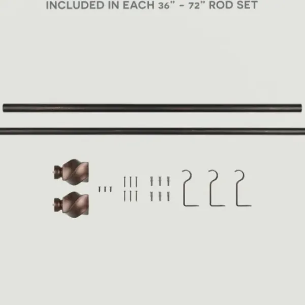 Curtain Rods & Hardware-Kirkland's Home Matte Nickel Stacked Cylinder Curtain Rod, 72 In.