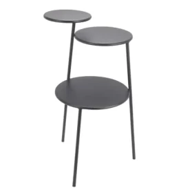 Accent & End Tables-Kirkland's Home Matte Overlapping 3-Tier Side Table Black