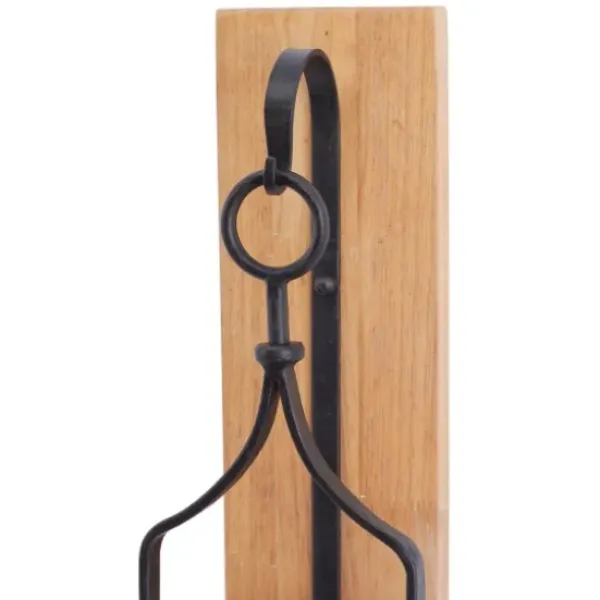 Sconces-Kirkland's Home Matte Poplar Wood Sconce Black